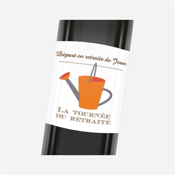 Etiquette de bouteille départ retraite loisirs et jardinage