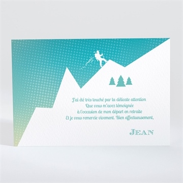 Remerciement départ à la retraite profiter de la montagne - Dos du faire-part