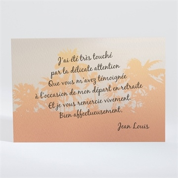 Remerciement départ à la retraite rêves de voyage - Dos du faire-part