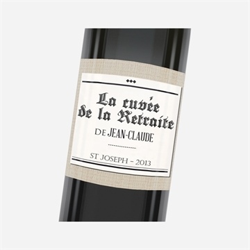 Etiquette de bouteille départ retraite dans les kiosques