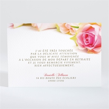 Remerciement départ à la retraite invitation florale - Dos du faire-part