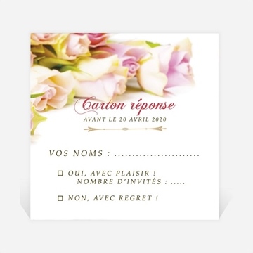 Carton réponse départ à la retraite invitation florale