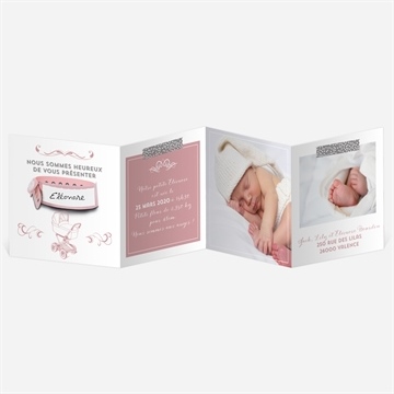 Faire-part naissance bijou bracelet enfant fille - Intérieur du faire-part