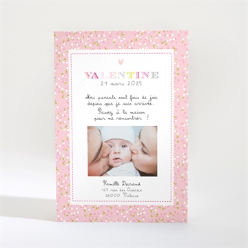 Faire-part naissance couleurs pastels et acidulées - Dos du faire-part