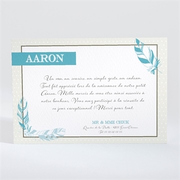 Remerciement naissance j'ai brisé ma coquille - Dos du faire-part