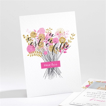 Remerciement naissance bouquet fille vintage