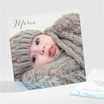 Remerciement naissance photo bébé avec bracelet