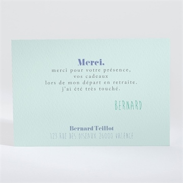 Remerciement départ à la retraite l'heure a sonné... - Dos du faire-part