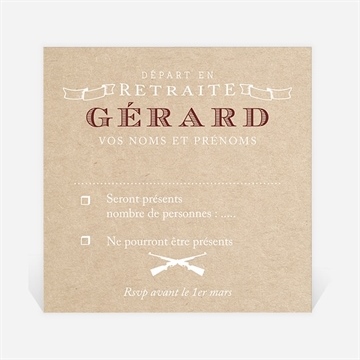 Carton réponse départ à la retraite vive la chasse!