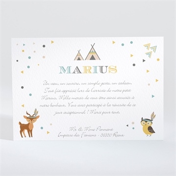 Remerciement naissance la tribu s’agrandit! - Dos de la carte