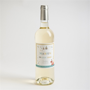 Etiquette de bouteille naissance la tribu s’agrandit! - Mise en situation