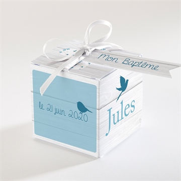 Boîte de dragées baptême noeud et croix
