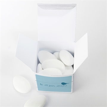 Boîte de dragées baptême noeud et croix - Intérieur de la boîte