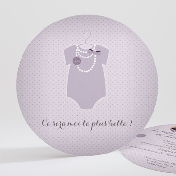 Faire-part de baptême tenue de fête fille