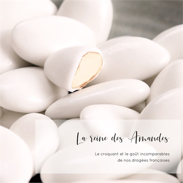 Dragées blanches pour votre mariage - amande Avola - Vue marketing