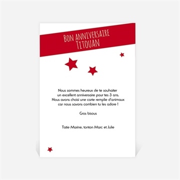 Carte anniversaire carte anniversaire - Dos de la carte