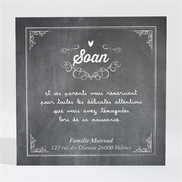 Remerciement naissance tendance et vintage