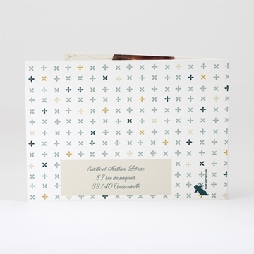 Faire-part communion ambiance art déco - Dos du faire-part