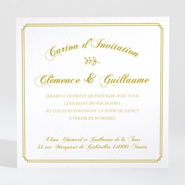 Carton d'invitation mariage classique