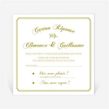 Carton réponse mariage classique