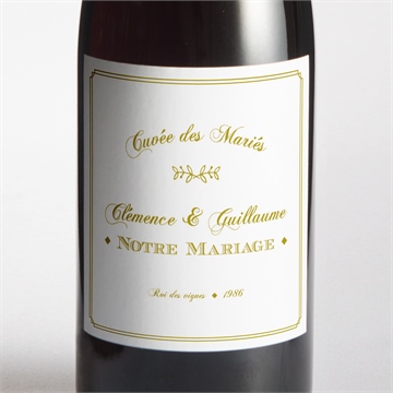 Etiquette de bouteille mariage classique