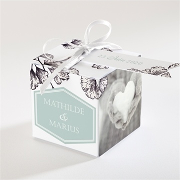 Boîte de dragées mariage univers retro