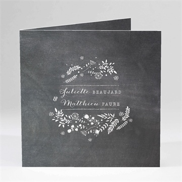 Faire-part mariage champêtre sur ardoise