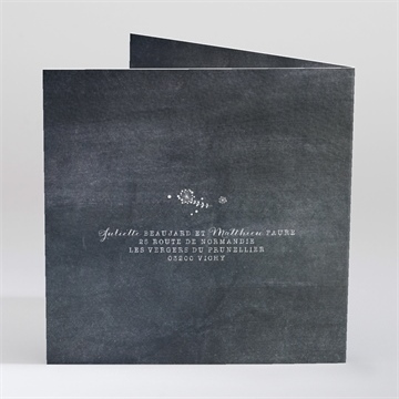 Faire-part mariage champêtre sur ardoise - Dos du faire-part