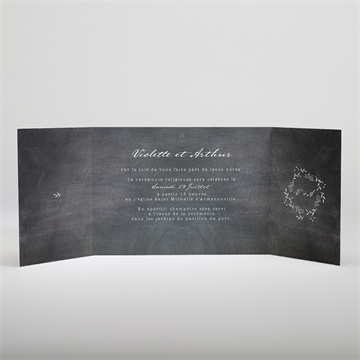 Faire-part mariage gravure sur ardoise - Intérieur du faire-part