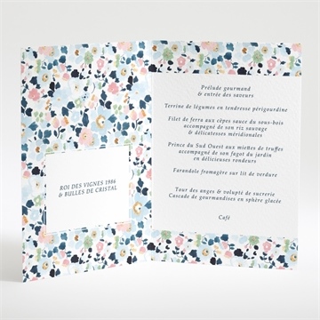 Menu mariage liberty chic - Intérieur du menu