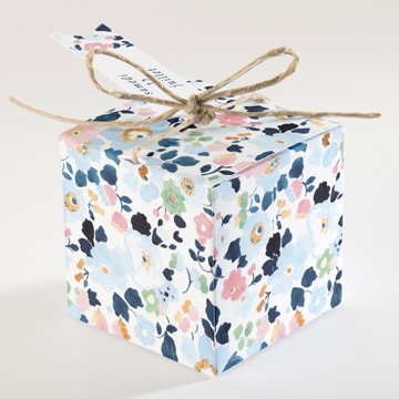 Boîte de dragées mariage liberty chic - Dos de la boîte