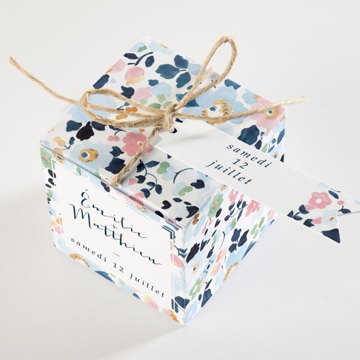 Boîte de dragées mariage liberty chic - Dessus de la boîte