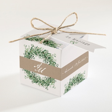 Boîte de dragées mariage ronde de bonheur