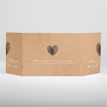 Faire-part mariage coeur croisé - Dos du faire-part