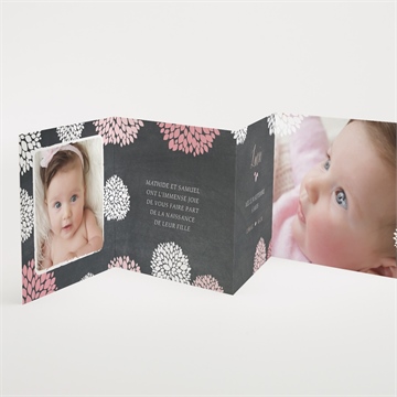 Faire-part naissance danse de photos sur ardoise - Intérieur du faire-part