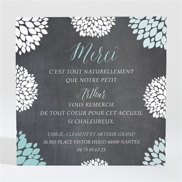 Remerciement naissance ardoise vintage original