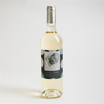 Etiquette de bouteille naissance ardoise vintage original - Mise en situation