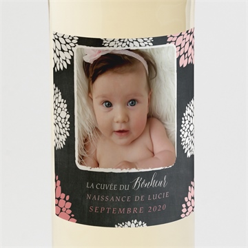 Etiquette de bouteille naissance danse de photos sur ardoise