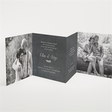 Faire-part mariage annonce ardoisée - Intérieur du faire-part