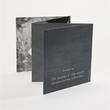 Faire-part mariage annonce ardoisée - Dos du faire-part