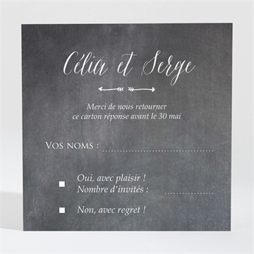 Carton réponse mariage annonce ardoisée