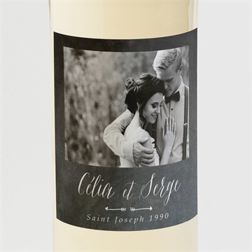 Etiquette de bouteille mariage annonce ardoisée