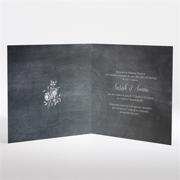 Faire-part mariage ardoise originale - Intérieur du faire-part