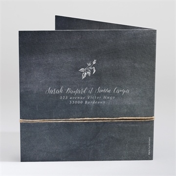 Faire-part mariage ardoise originale - Dos du faire-part