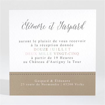 Carton d'invitation mariage kraft et ficelle