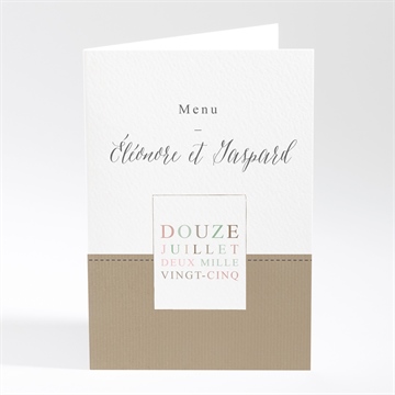 Menu mariage kraft et ficelle