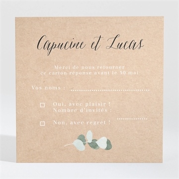 Carton réponse mariage bel eucalyptus