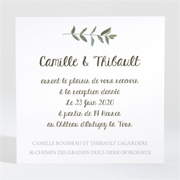 Carton d'invitation mariage couronne d'olivier
