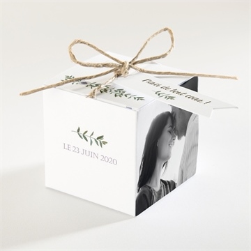 Boîte de dragées mariage couronne d'olivier