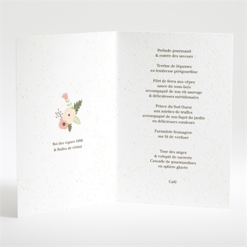 Menu mariage en tandem - Intérieur du menu